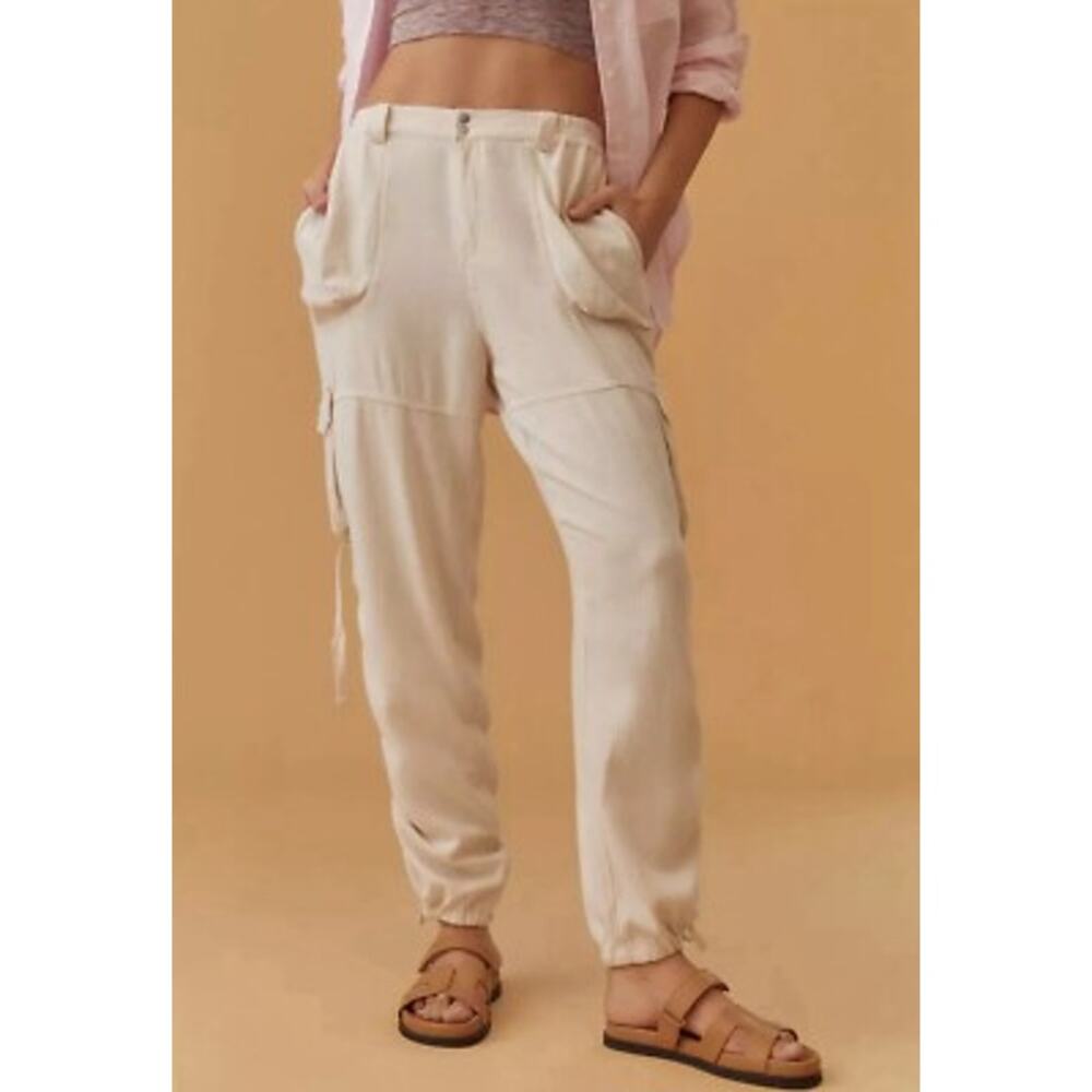Anthropologie Cream Jogger Pants